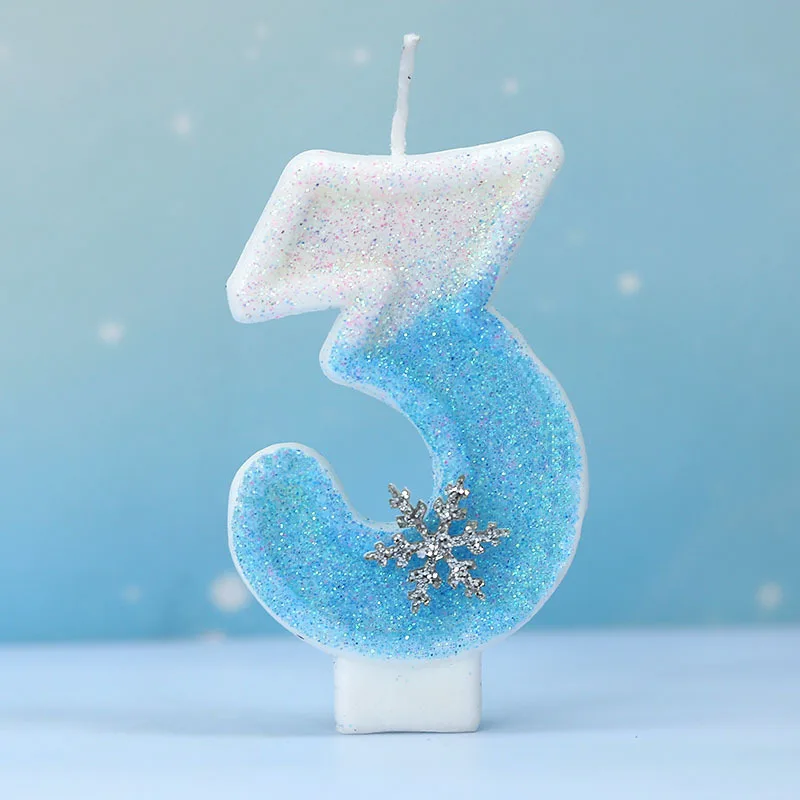 Meal Prep Frozen - Frozen Snowflake Birthday Candles 0-9 Number