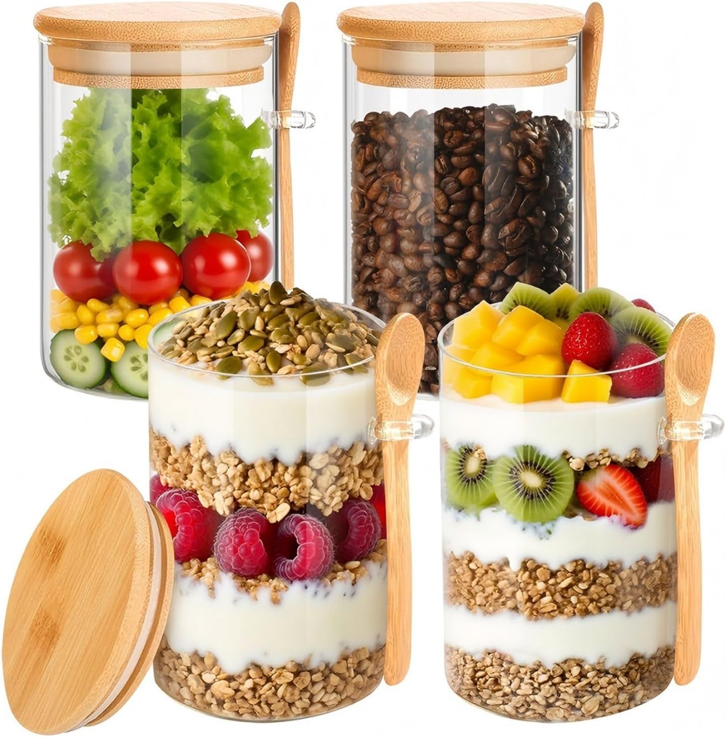 Tyrixma 16oz Glass Meal Prep C - Meal Prep Oatmeal ulasan dan harga