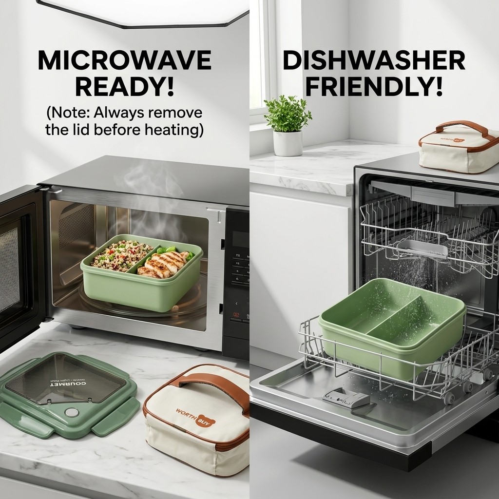 Microwavable Plastic Bento Box - Meal Prep Kinder ulasan dan harga