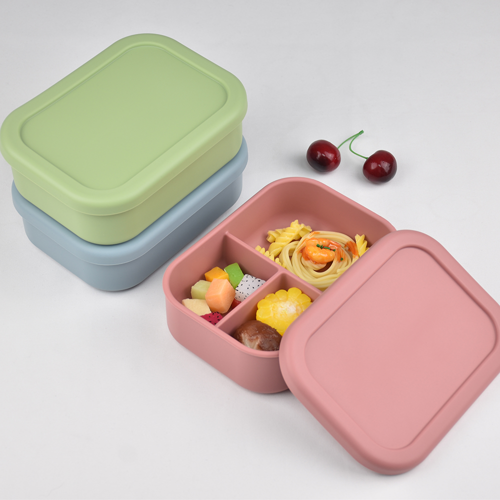 3-Compartment Food Grade Silic - Meal Prep Boxen Glas ulasan dan harga