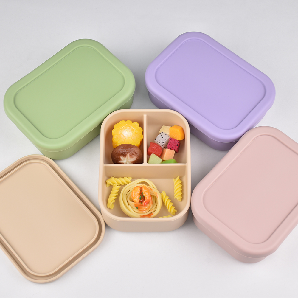 3-Compartment Food Grade Silic - Meal Prep Boxen Glas ulasan dan harga