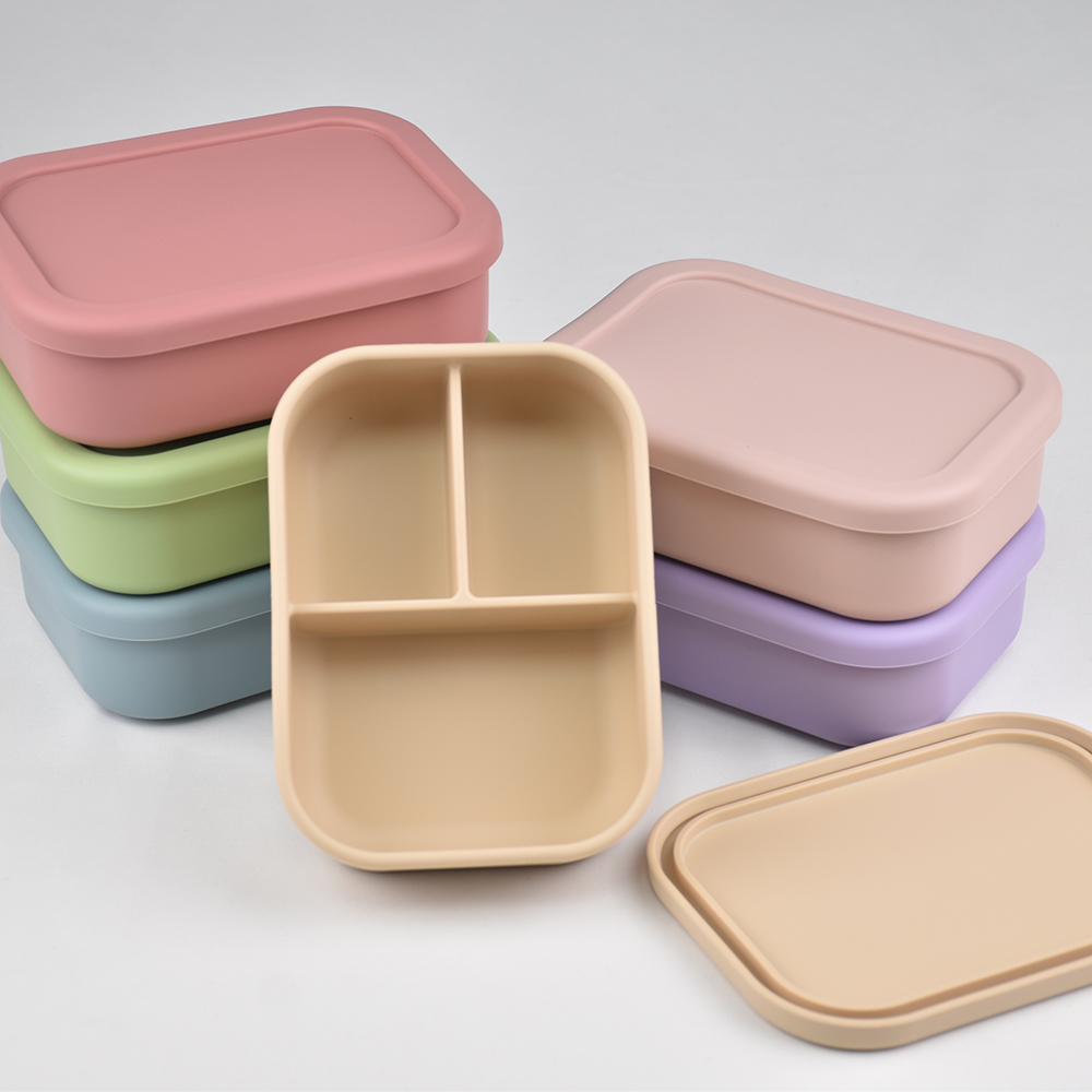 3-Compartment Food Grade Silic - Meal Prep Boxen Glas ulasan dan harga
