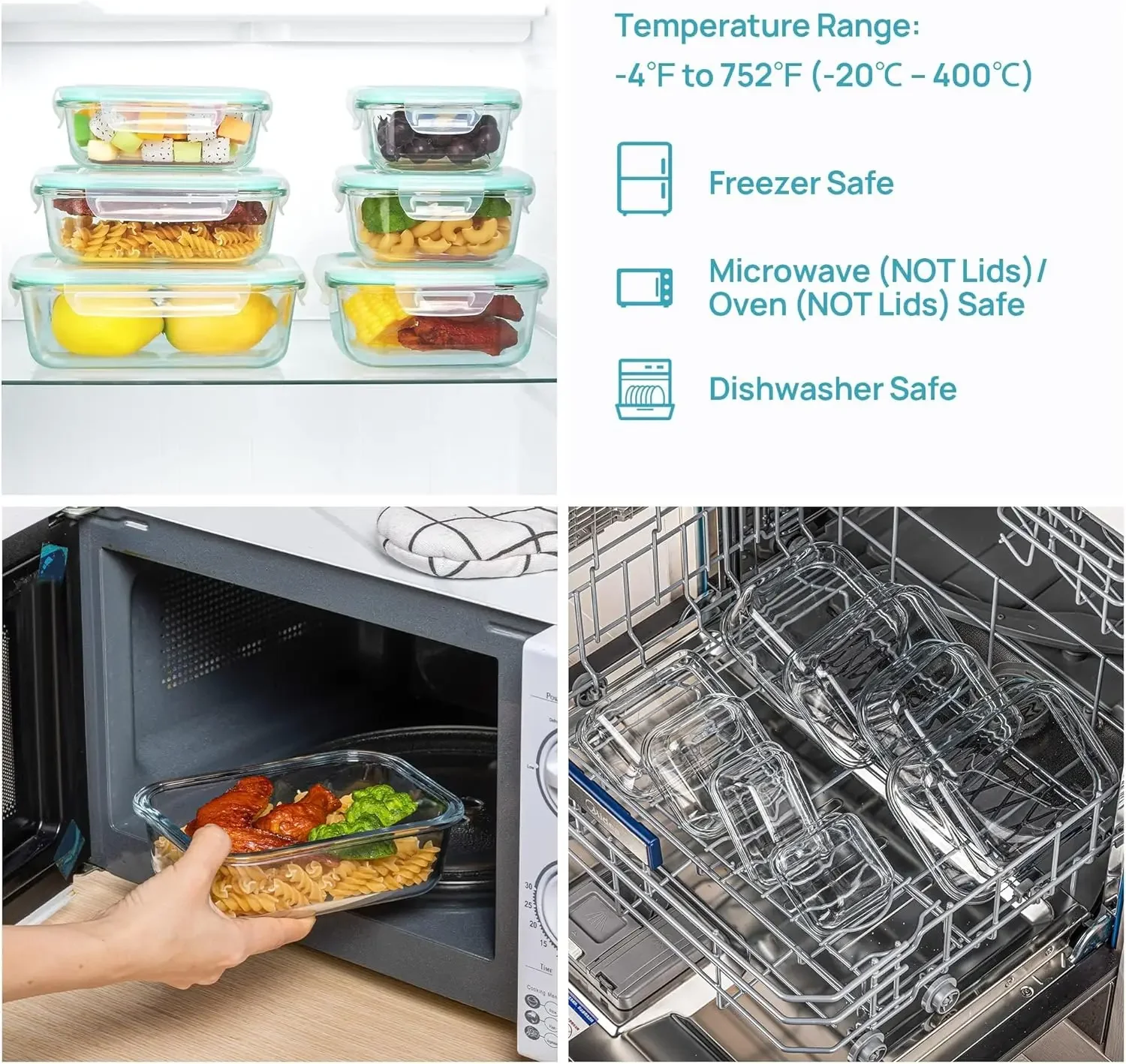 Borosilicate Glass Lunch Box A - Meal Prep Boxen Glas ulasan dan harga