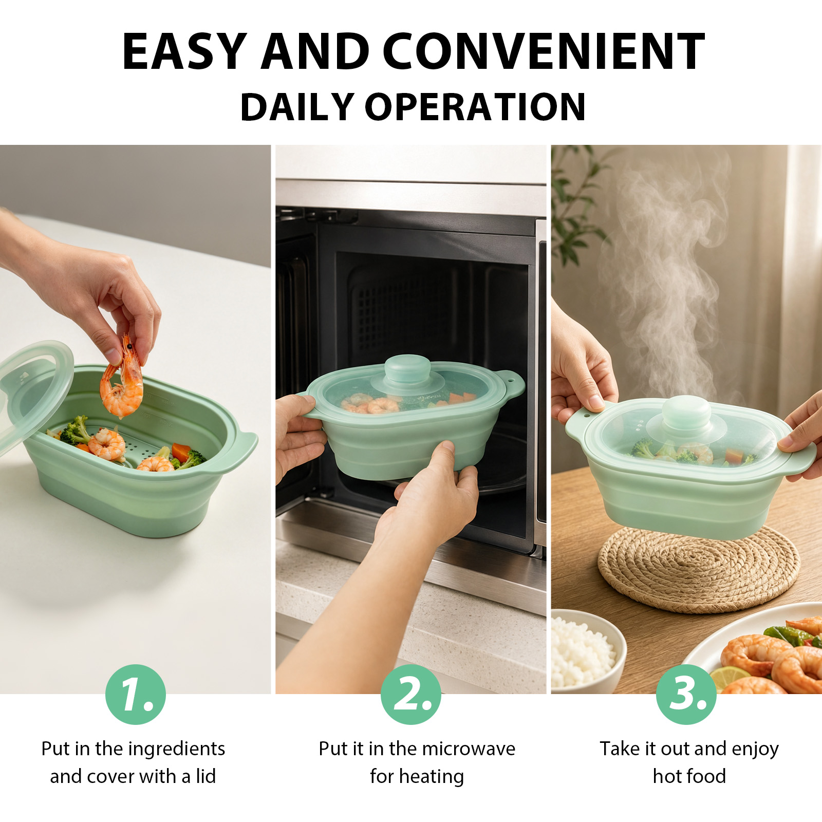 Silicone Microwave Vegetable S - Meal Prep Frozen ulasan dan harga