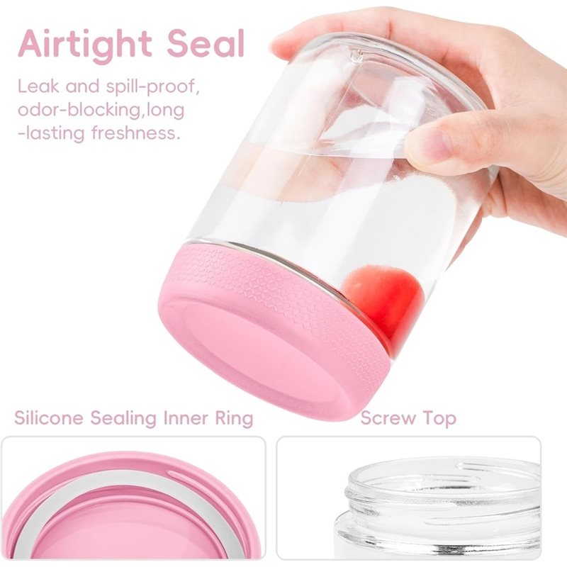 SOFT-Glass Jars With Airtight  - Meal Prep Oatmeal ulasan dan harga