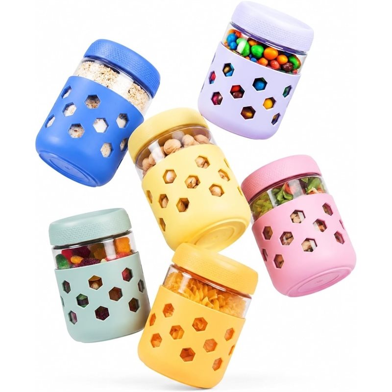 SOFT-Glass Jars With Airtight  - Meal Prep Oatmeal ulasan dan harga