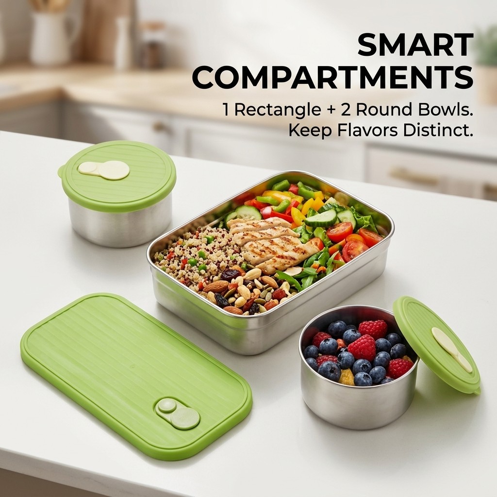 Microwave Safe 304 Stainless S - Meal Prep Kinder ulasan dan harga