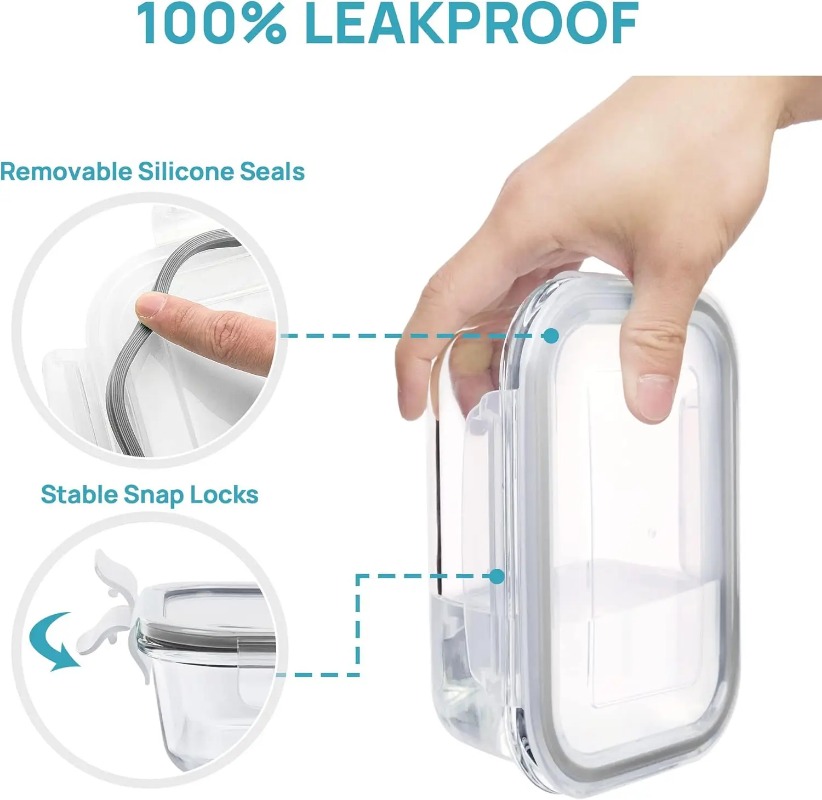 18‑Pack Glass Food Storage Con - Meal Prep Boxen Glas ulasan dan harga