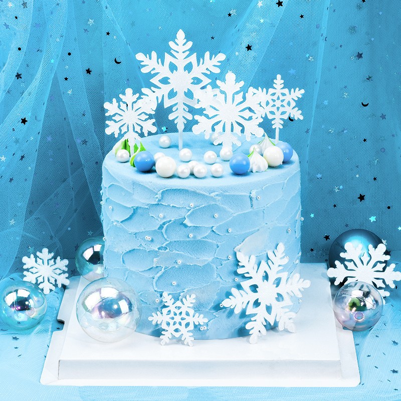16pcs Snowflake Cupcake Topper - Meal Prep Frozen ulasan dan harga