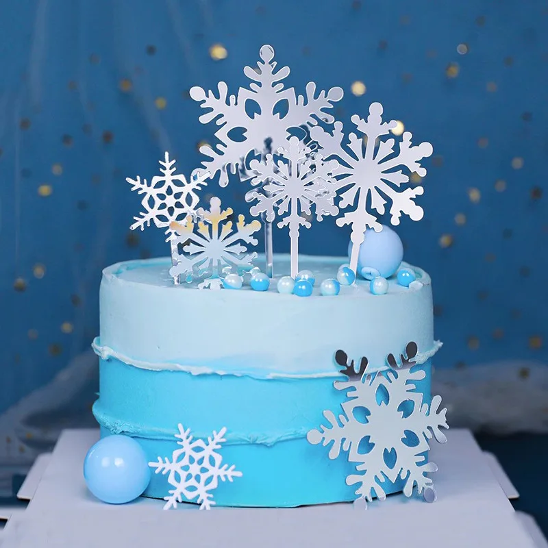 16pcs Snowflake Cupcake Topper - Meal Prep Frozen ulasan dan harga