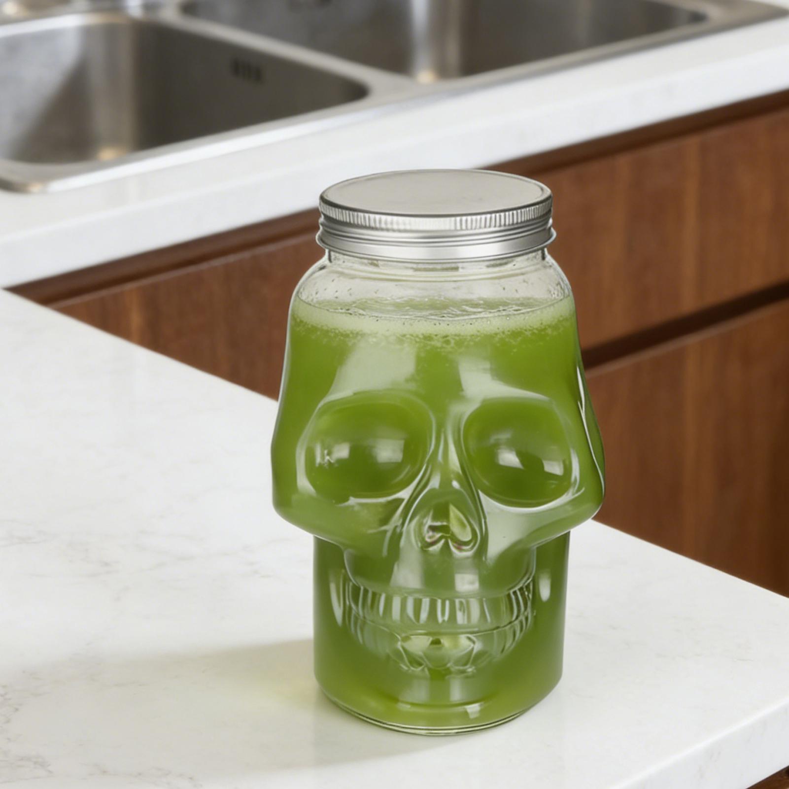Transparent Skull Jars with Li - Meal Prep Kinder ulasan dan harga