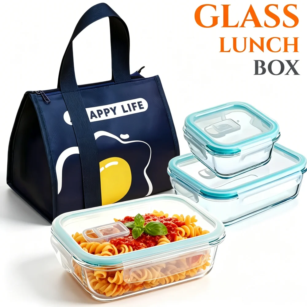 BPA-Free Glass Lunch Box Recta - Meal Prep Boxen Glas ulasan dan harga
