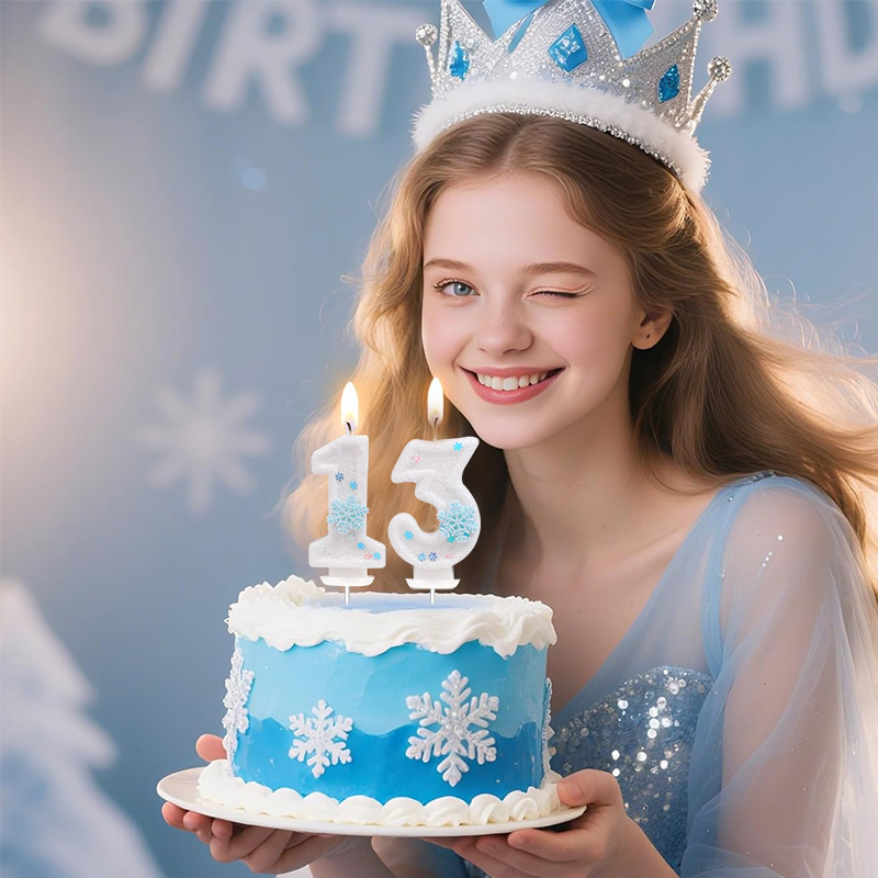 Glitter Snowflake White Number - Meal Prep Frozen ulasan dan harga
