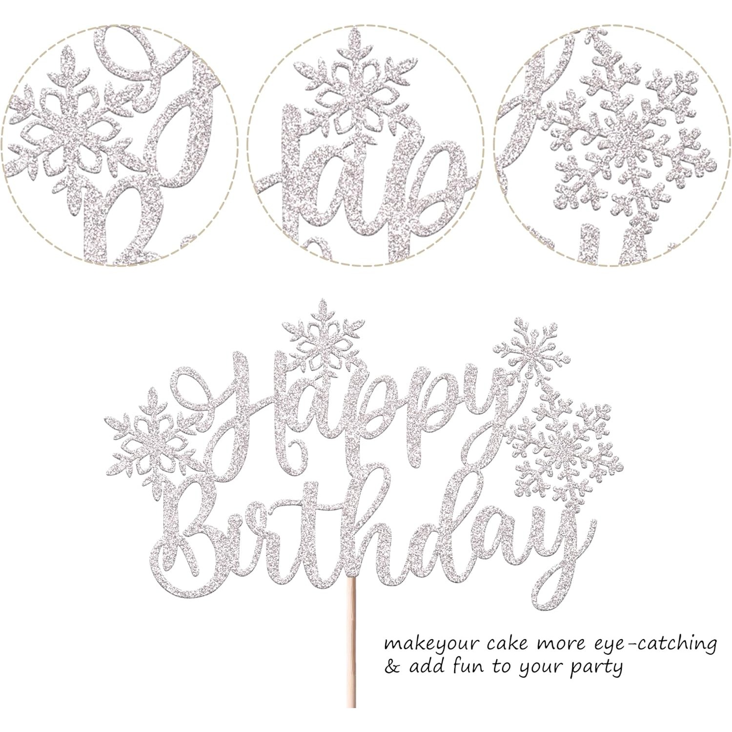1 Pack Snowflake Happy Birthda - Meal Prep Frozen ulasan dan harga
