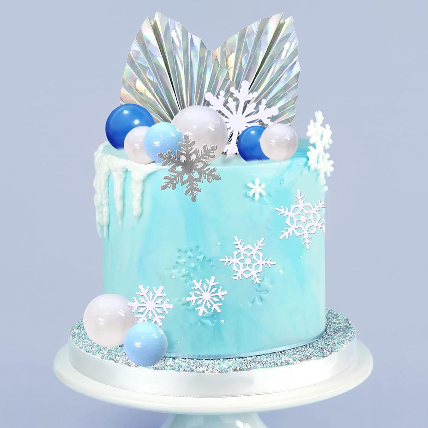 44 PCS Snowflake Cake Toppers  - Meal Prep Frozen ulasan dan harga