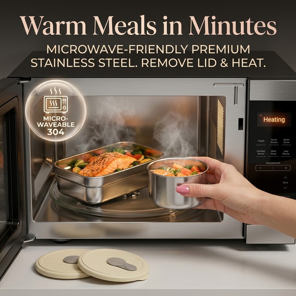 Microwave Safe 304 Stainless S - Meal Prep Kinder ulasan dan harga