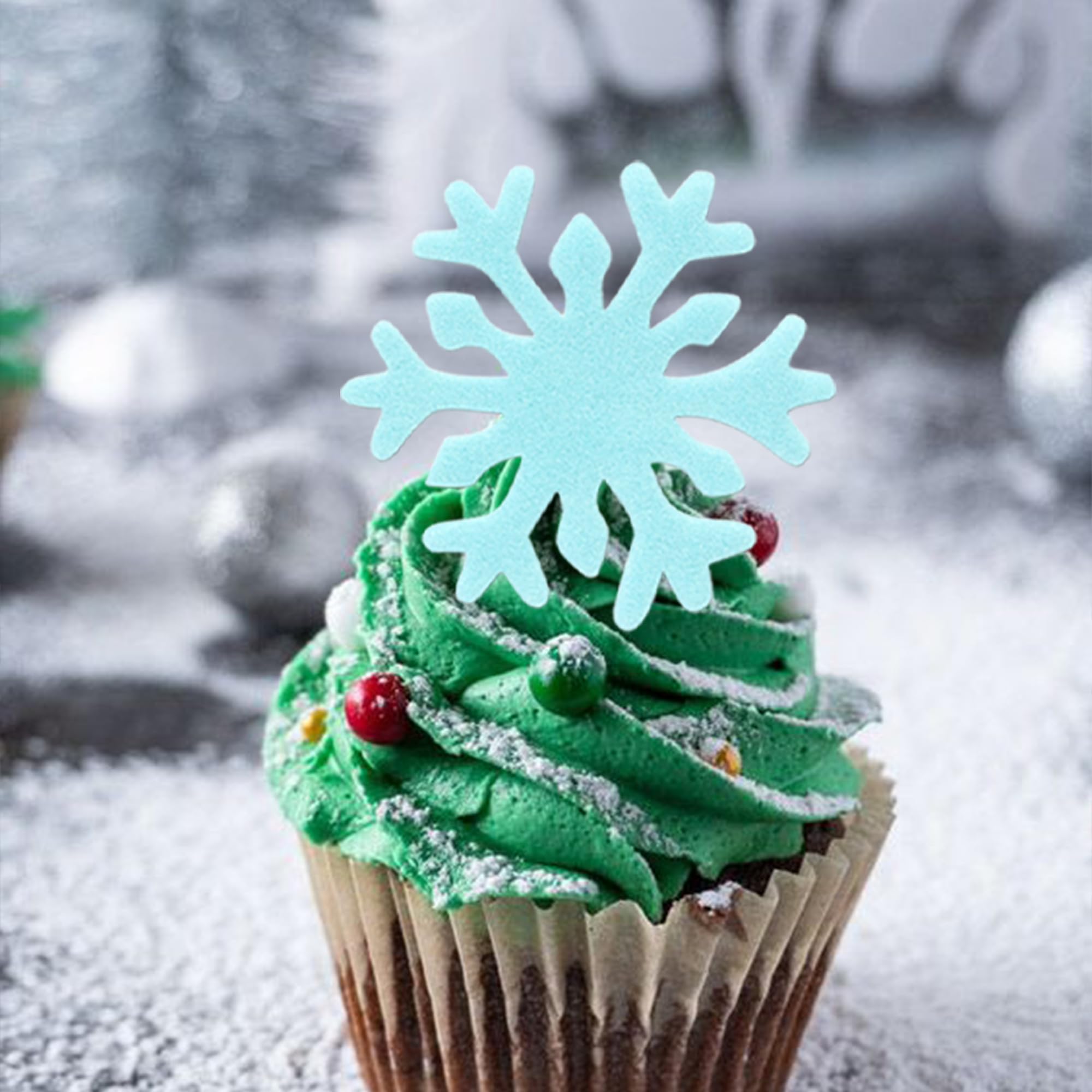 50Pcs Blue White Cupcake Toppe - Meal Prep Frozen ulasan dan harga