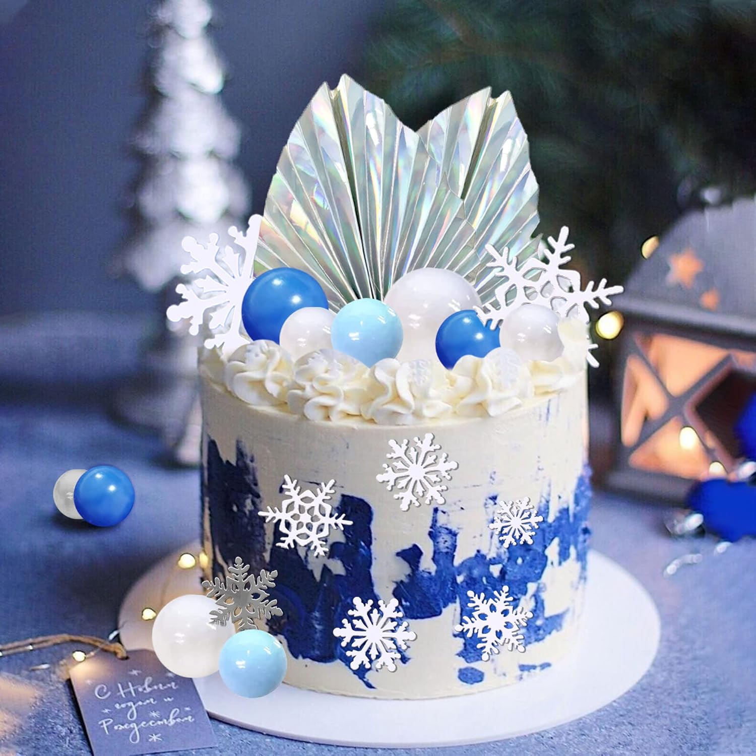 44 PCS Snowflake Cake Toppers  - Meal Prep Frozen ulasan dan harga