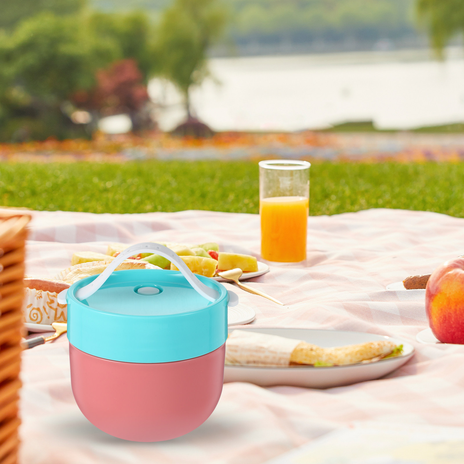 600ml Cereal Cup with Lid and  - Meal Prep Oatmeal ulasan dan harga