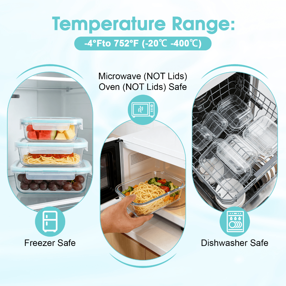 24 Pcs Glass Food Storage Cont - Meal Prep Boxen Glas ulasan dan harga