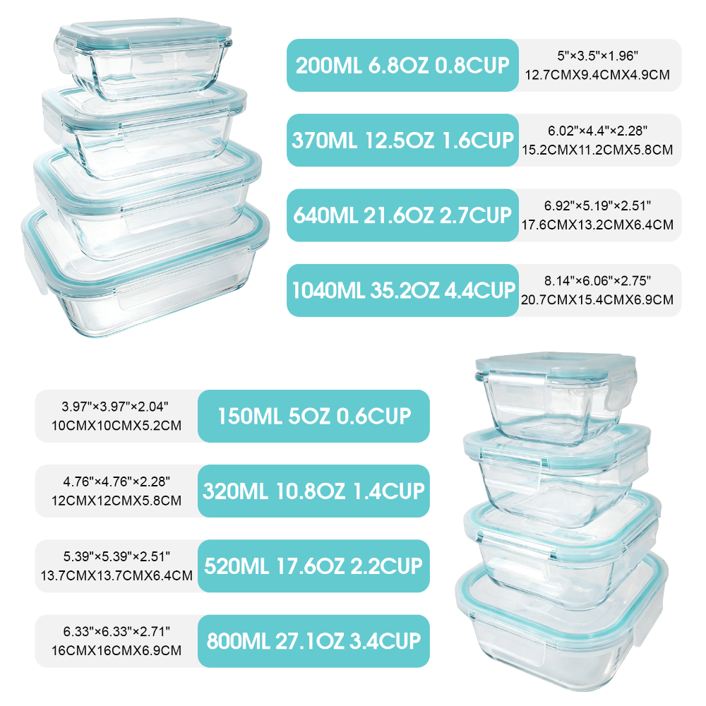 24 Pcs Glass Food Storage Cont - Meal Prep Boxen Glas ulasan dan harga