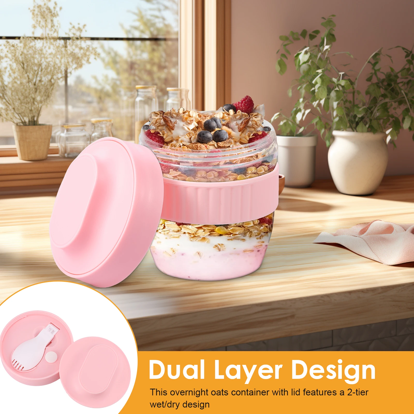 Double Layer Overnight Oats Co - Meal Prep Oatmeal ulasan dan harga