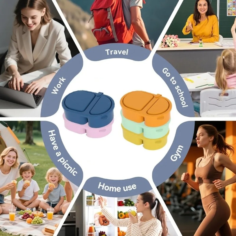 Food Grade Silicone Lunch Box  - Meal Prep Boxen Glas ulasan dan harga